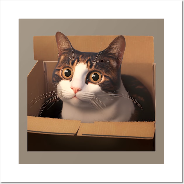 cute cat in a box Wall Art by TrvlAstral